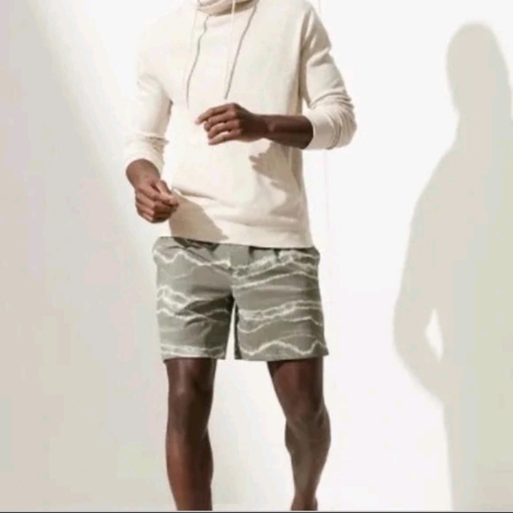 BANANA REPUBLIC NWT Hybrid Gray White Granite Quick Dry Performance Shorts SZ 2X